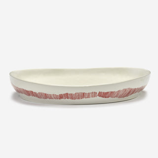 Serving Plate M White Swirl-Stripes Red – Feast by Ottolenghi