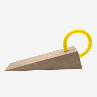 Türstopper aDOORable aus Eiche mit Aufhänger Fluo Gelb