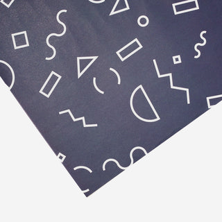 Navy Memphis Shapes Wrapping Paper