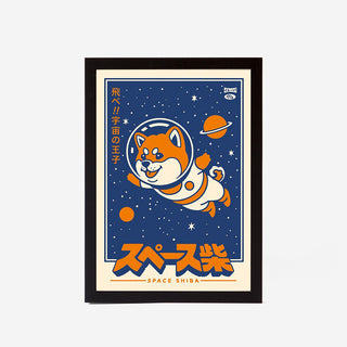 Space Shiba Offset Poster