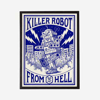 Killer Robot Siebdruck-Poster