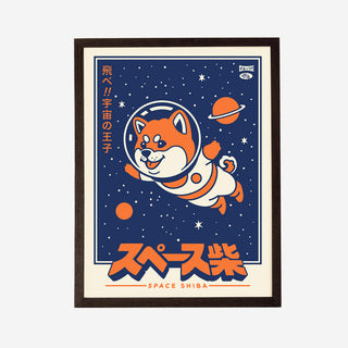 Space Shiba Siebdruck-Poster